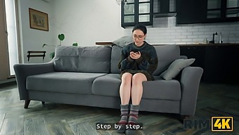 Busty babe olivia westsun in her first ffm threesome