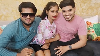Indian girl and her boyfriend fucked by three guys in a hardcore scene