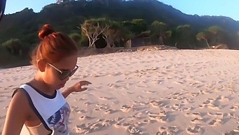 Thai beauty cherry lee enjoys intimate moments on the beach