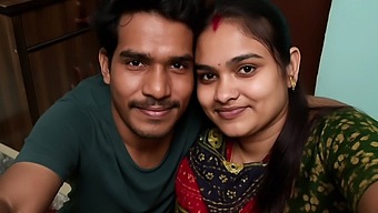 A married indian woman is having fun with another man outdoors